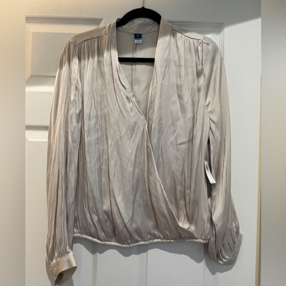 Old Navy silk crossover blouse